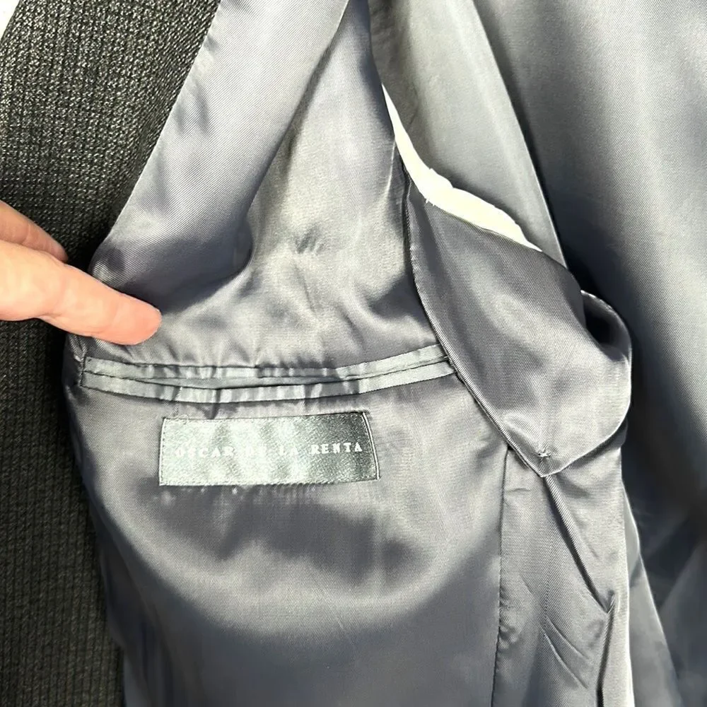 Oscar De La Renta Single Breasted Sport Coat Blazer 46L
